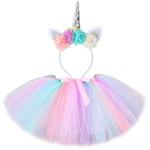 Tutus Unicorn - Baby Girls Unicorn Tutu, Pastel Rainbow.